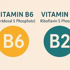 Vitamin B6 and vitamin B2 icons